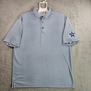HL Sport Polo Shirt Men XL Short Sleeve Geometric Print Blue - XL‎